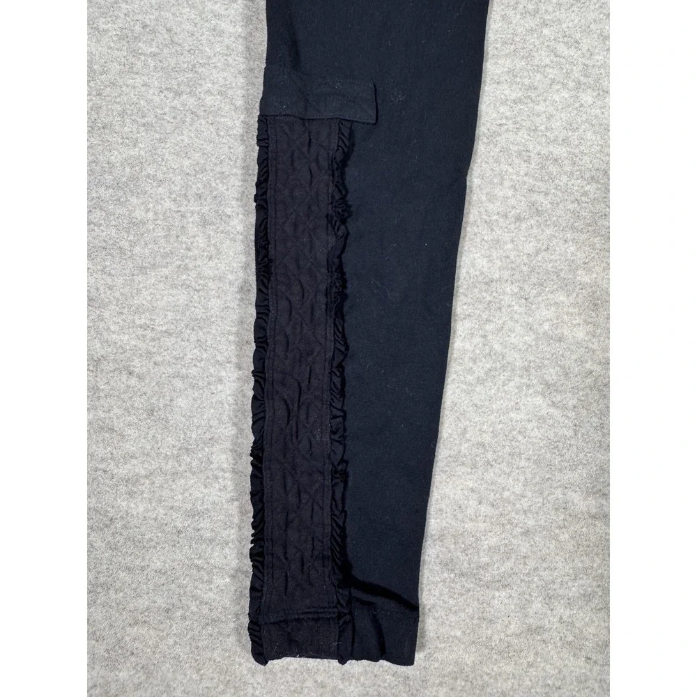 Lululemon Leggings‎ Womens 4 Black Mid Rise Ankle Ruffle Yoga Athletic Gym Pants